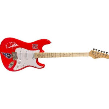 Athlon Sports CTBL-031374 39 in. Derrick Henry Signed Tennessee Titans Logo Glarry FS Strat Electric Guitar, Red - Number 22 - Beckett Witnessed