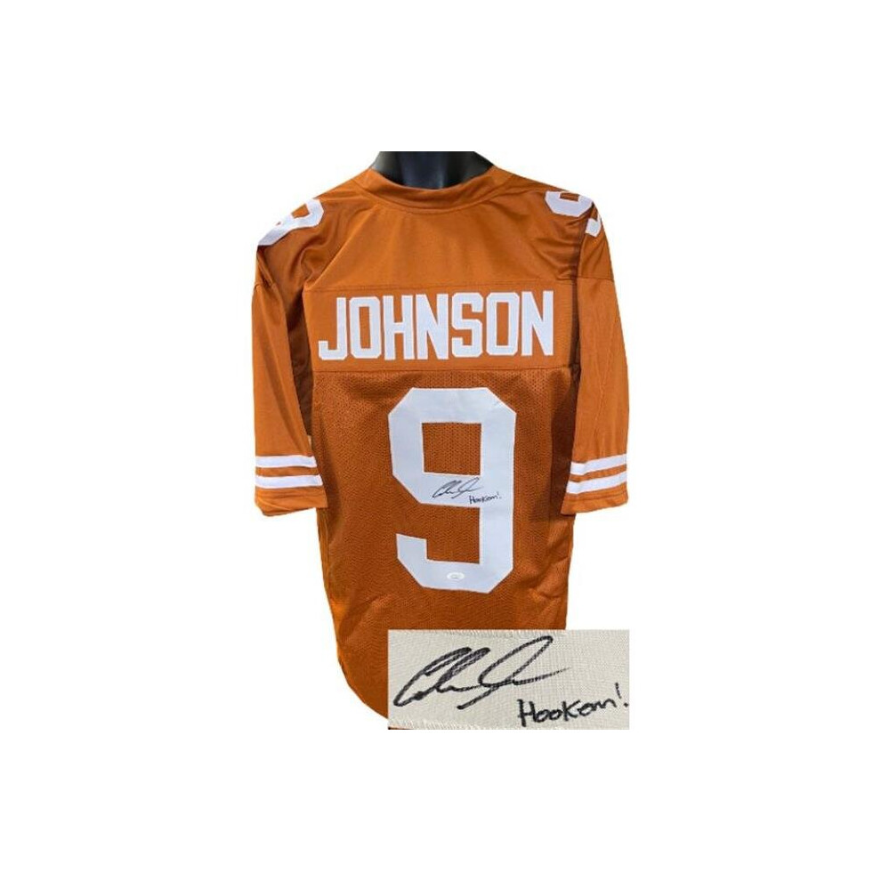 Photos - Football Kit Athlon Sports CTBL-030813 Collin Johnson Signed Texas Stitched College Football Jersey, Burnt Orange - Hookem - Extra Large