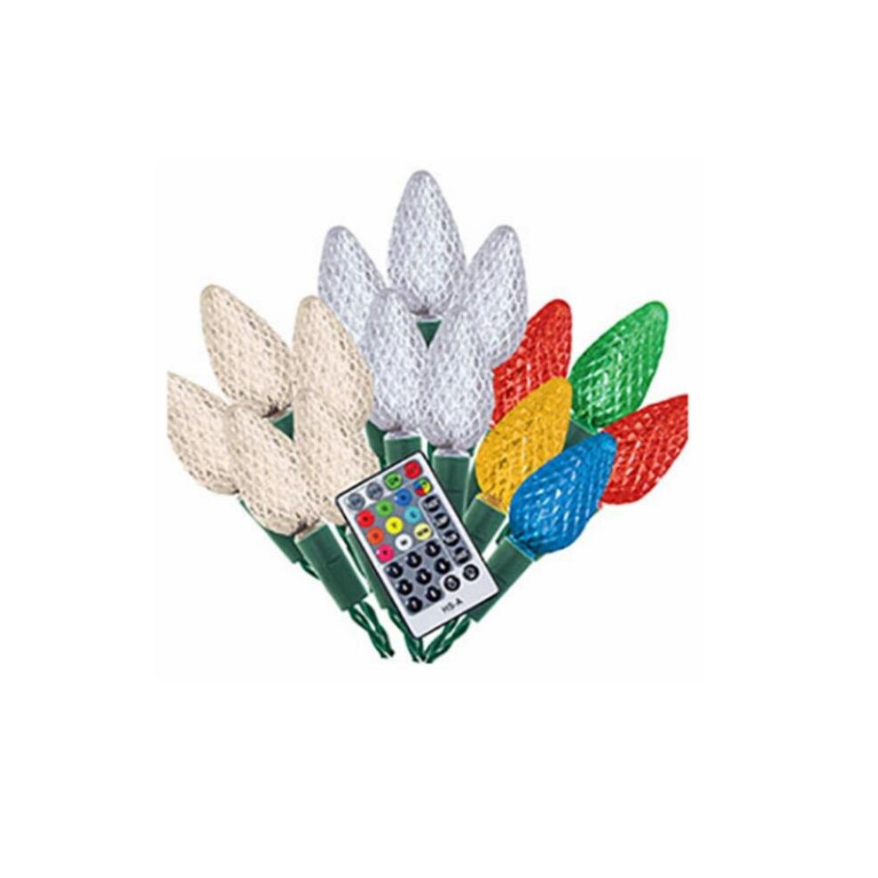 Sylvania 274765 25 Light LED RGB Color Change Faceted C9 Style Light Set