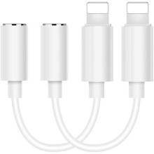 BTShop-Headphone Adapter for iPhone(2 Pack) 3.5mm Headphone Jack Adapter, Aux Connector Audio Earphone Dongle Stereo Cable for