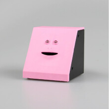 (pink) Money Eating Face Box Cute Facebank Piggy Coins Bank Funny Money Coin Box Fun