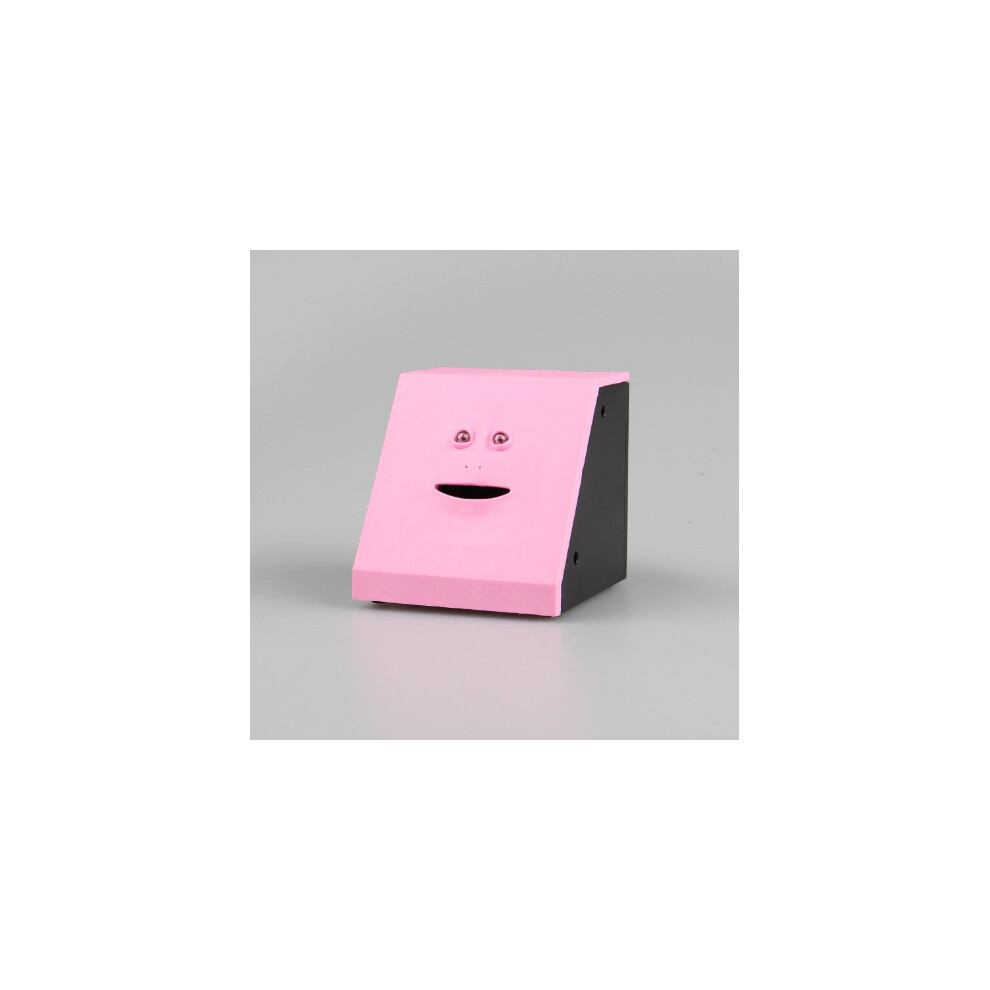 (Pink) Money Eating Face Box Cute Facebank Piggy Coins Bank Funny Money Coin Box Fun Pink