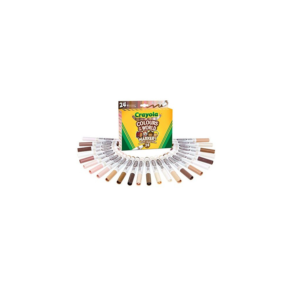 Photos - Pen Crayola 58-7804 Washable Maxi Tip Markers, Pack of 24, Assorted Represent The Skin Colour of People Around The World, No Col