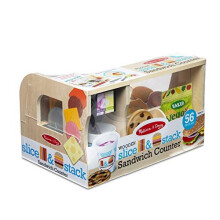 Melissa & Doug Wooden Slice & Stack Sandwich Counter | Pretend Play | Play Food | 3+ | Gift for Boy or Girl