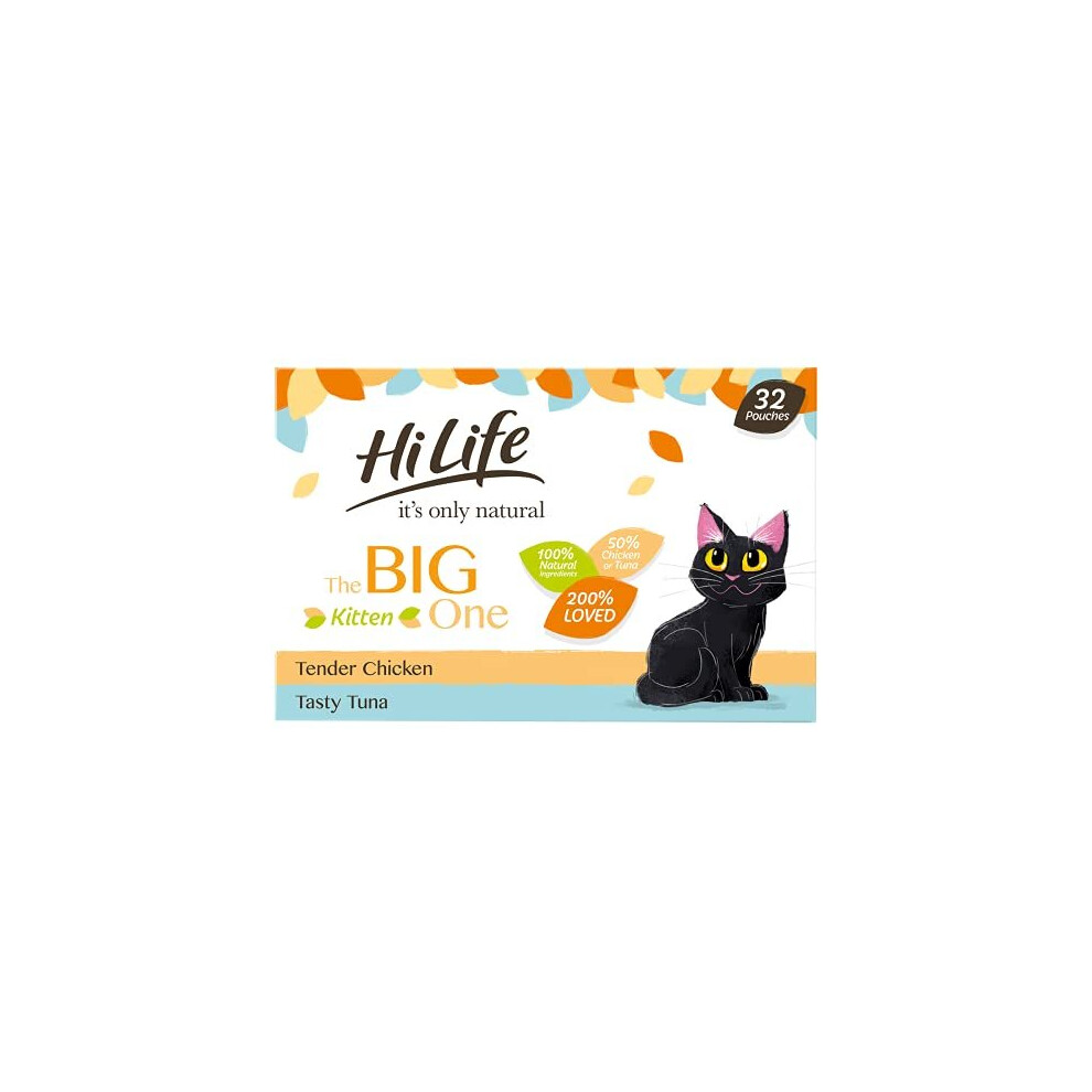 HILIFE itÃ¢s only natural The Big One Kitten Mixed Complete Wet Cat Food Pouches 32 x 70g