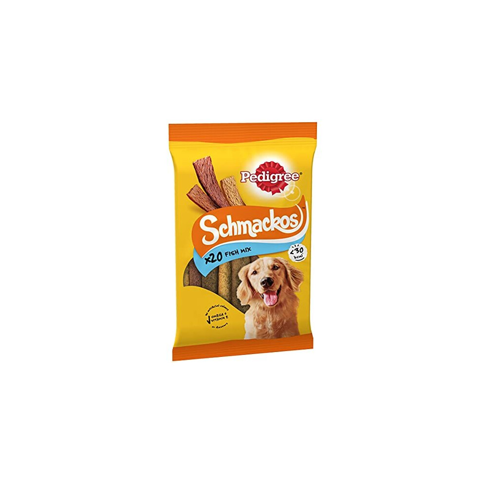 Pedigree Schmackos Fish Mix - Dog Treats in A Variety of Fish Flavours, 180 Strips, 9 x 144 g