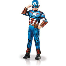 Rubie's 640833M Official Marvel Avengers Captain America Deluxe Child Costume, garçon, moyen 5-6 ans, taille 116 cm
