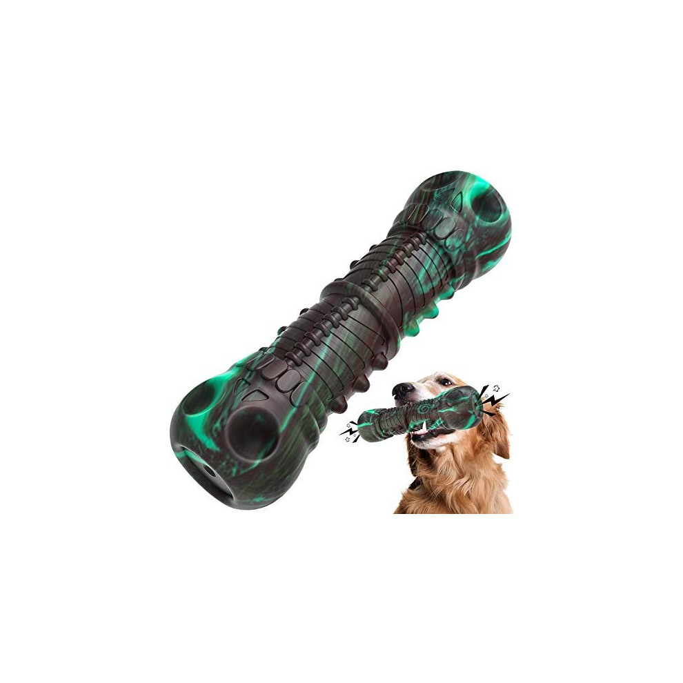 Hetoo Dog Toys, Indestructible Tough Squeaky Dog Chew Toy For Aggressive Chewers Large Medium Breed Dog Toothbrush Dental Care