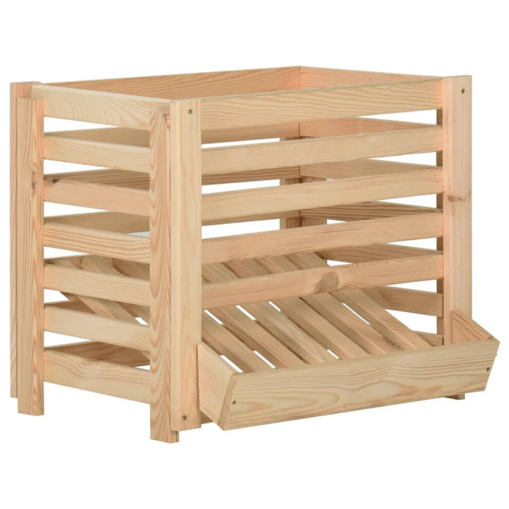 Vidaxl Solid Pinewood Potato Box Kitchen Storage Container Bins Onion Box