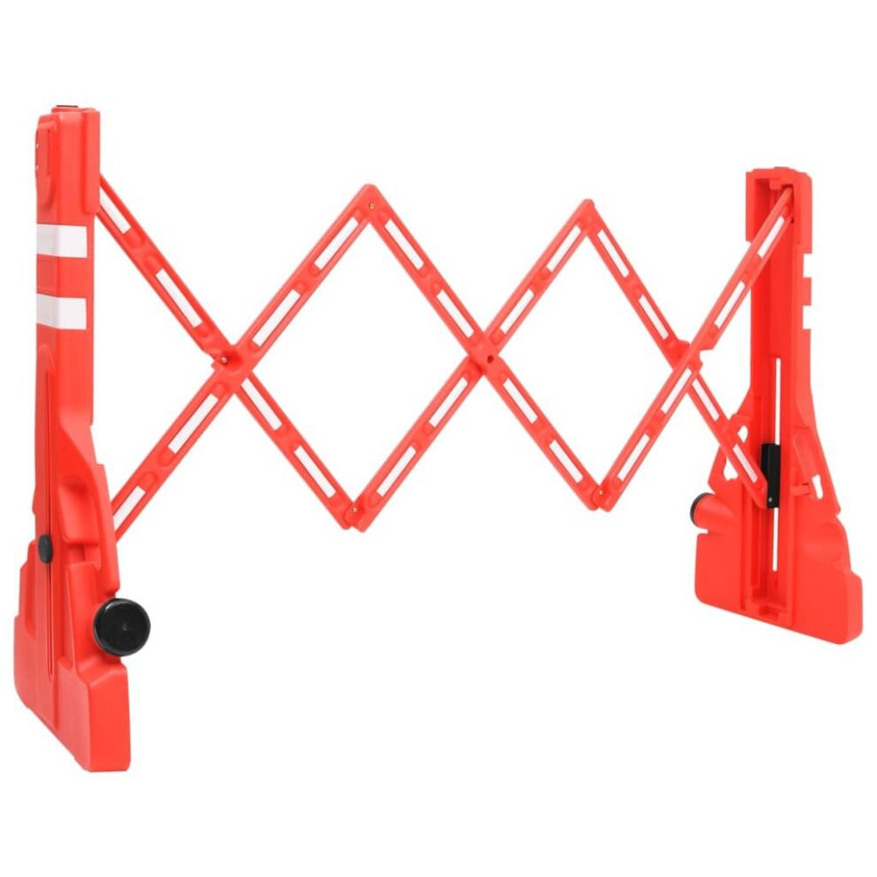 vidaXL Folding Traffic Barrier Red Signage Safety Road Barrier Traffic Signs