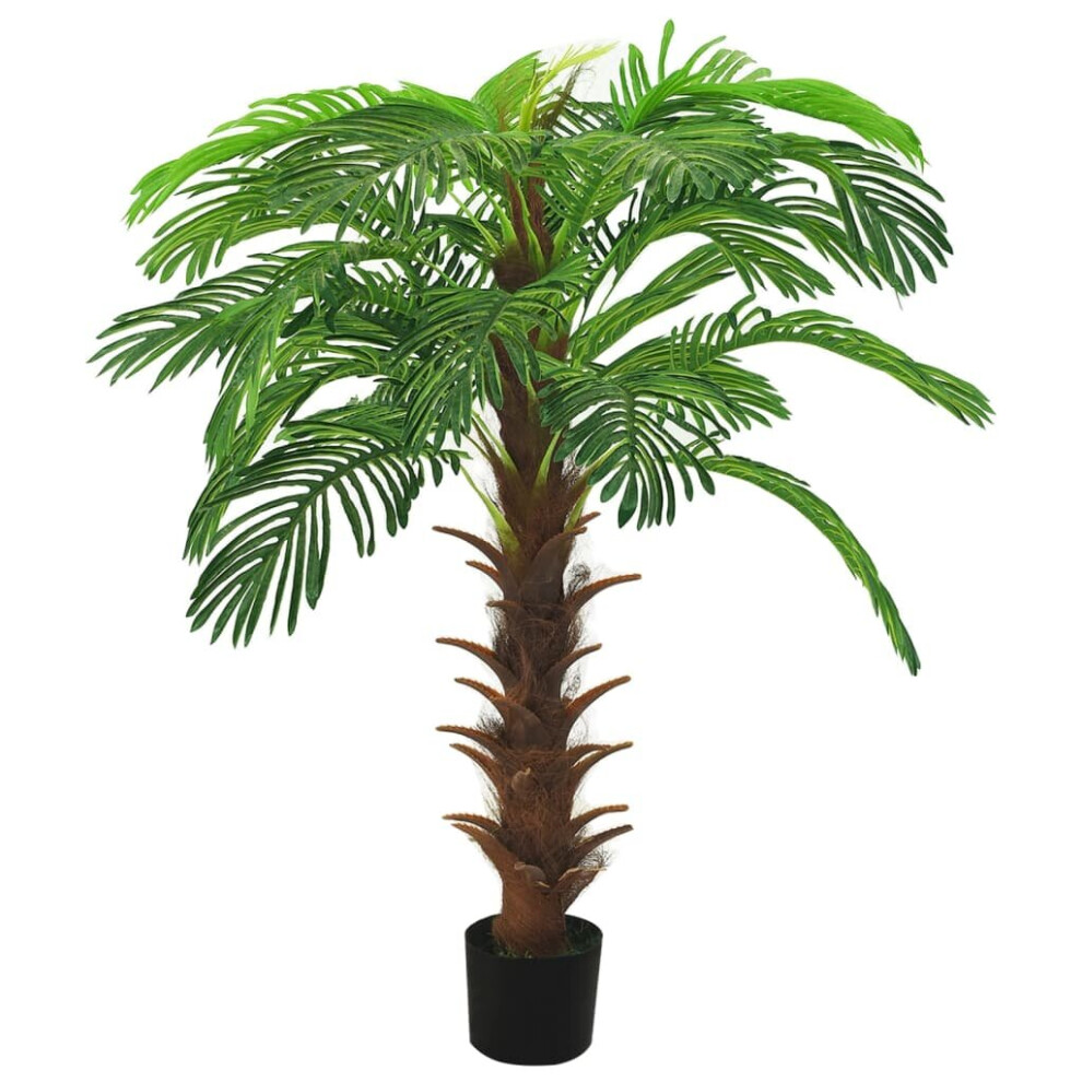 vidaXL Artificial Cycas Palm with Pot 140 cm Green Indoor Potted Faux Plant