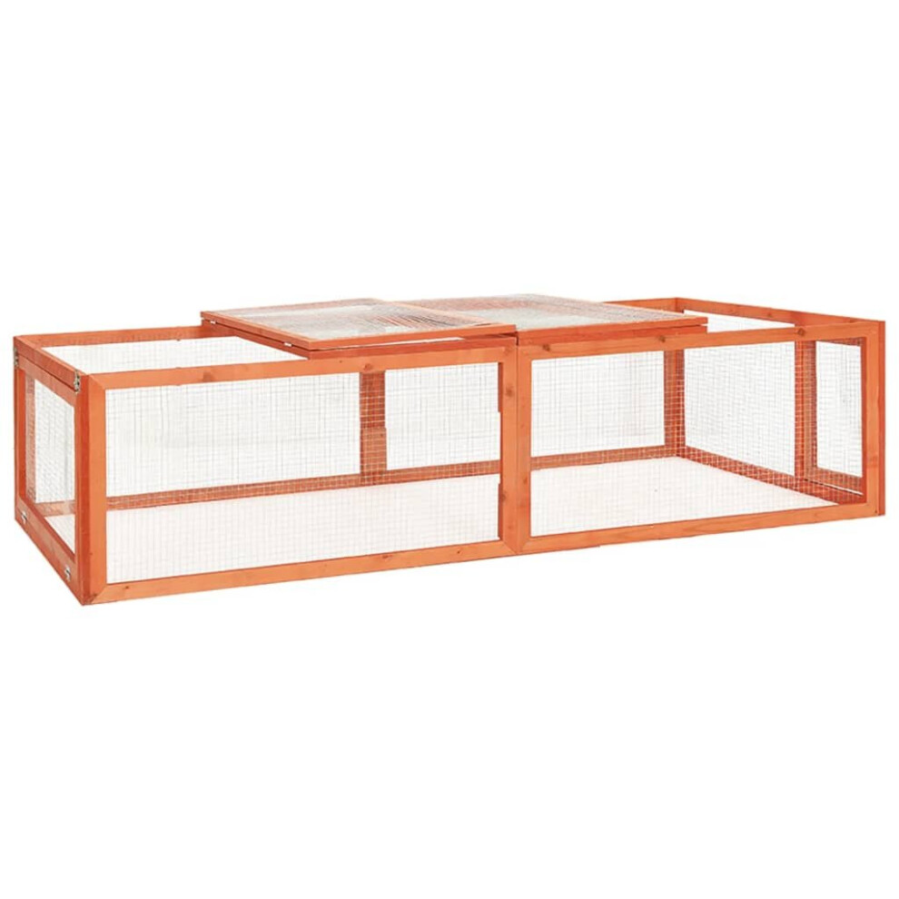 vidaXL Solid Firwood Rabbit Hutch Outdoor Garden Small Animal Habitat Pet Cage