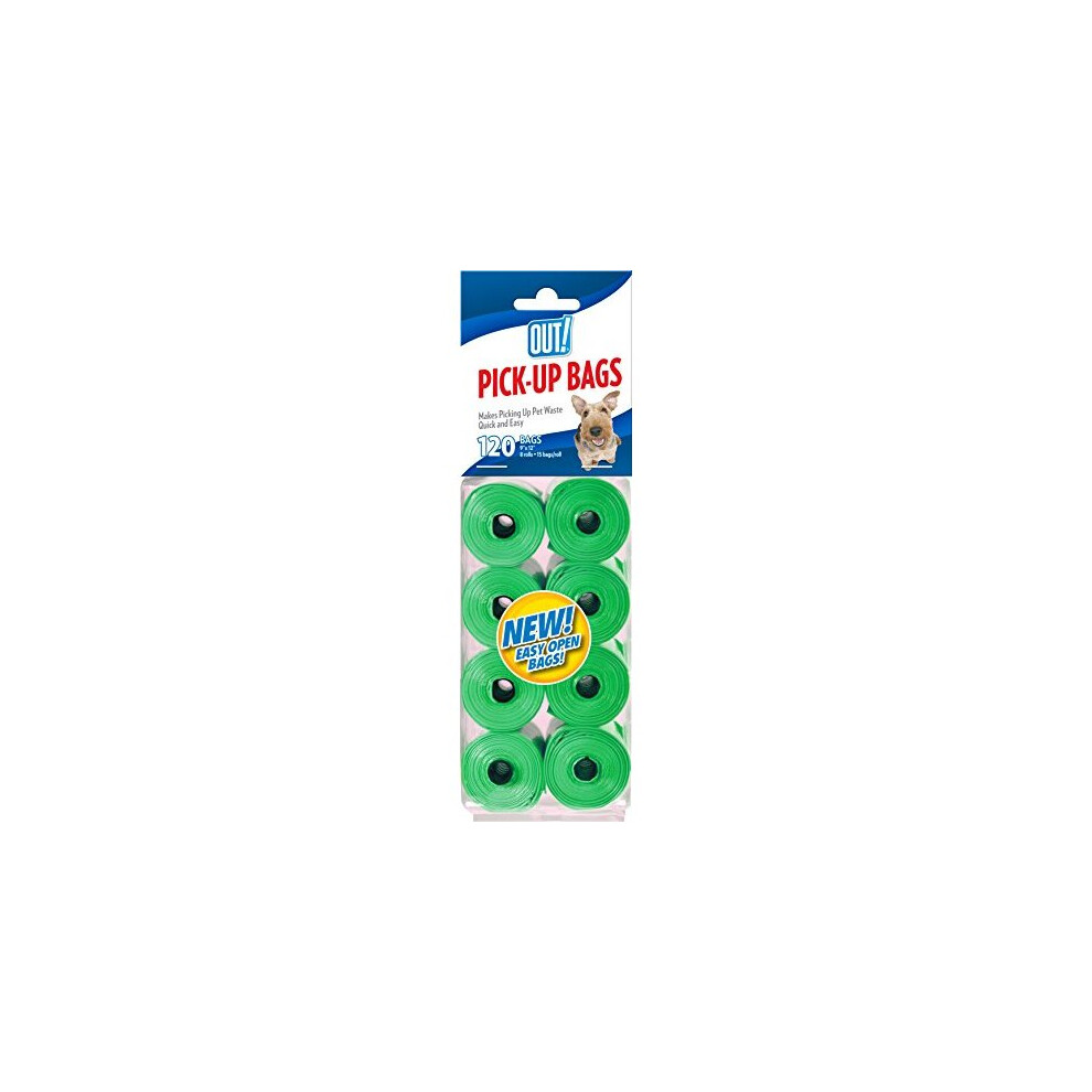OUT! Dog Poop Pick-Up Bags, strong and Leakproof - Green (Pack of 120)