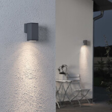 KONSTSMIDE Wall Light Single Square Dark Grey Garden Lighting Fixture LED Lamp
