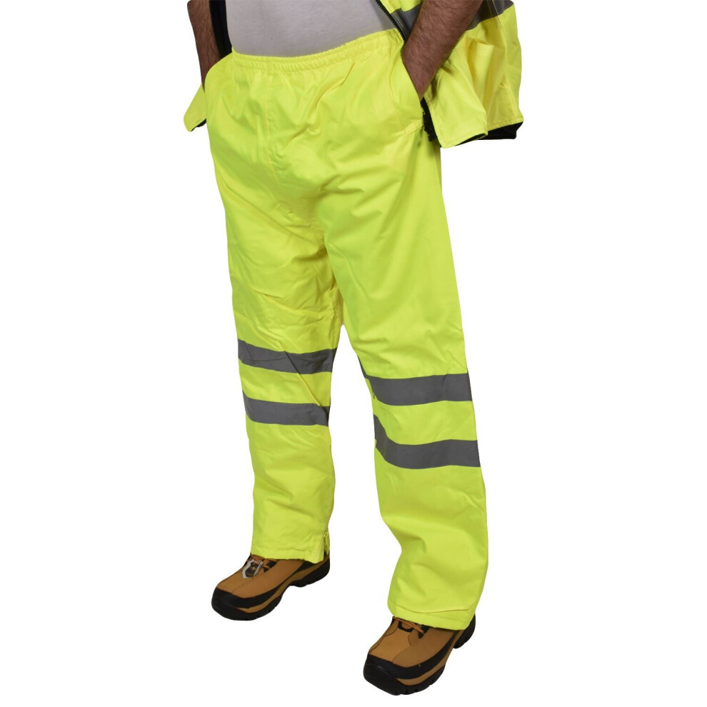 (Yellow, 2XL) Hi Vis Viz Safety Work Vest Gilet Waistcoat Jacket Visibility T Shirt Top Bottom