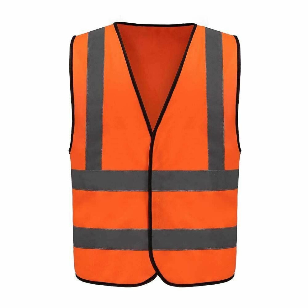 (Orange, S) Hi Vis Viz Safety Work Vest Gilet Waistcoat Jacket Visibility T Shirt Top Bottom
