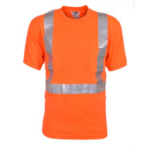(Orange, 2XL) Hi Vis Viz Safety Work Vest Gilet Waistcoat Jacket Visibility T Shirt Top Bottom
