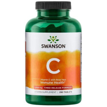 Zeitlich verzögertes Vitamin C-1000 mit Hagebutten 250 Tabletten Swanson Health Products