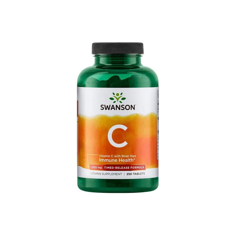 Swanson Vitamin C With Rose Hips Extract - Timed-Release, 1000Mg - 250 Tabs