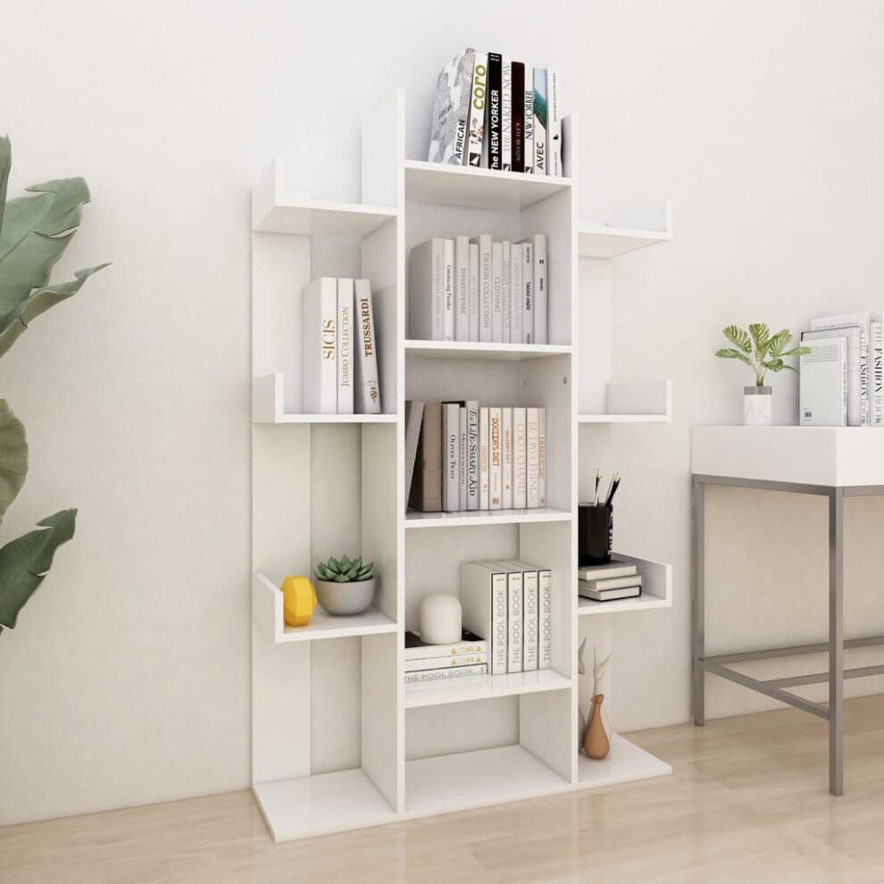 vidaXL Book Cabinet White Chipboard Book Organiser Storage Rack Bookshelf