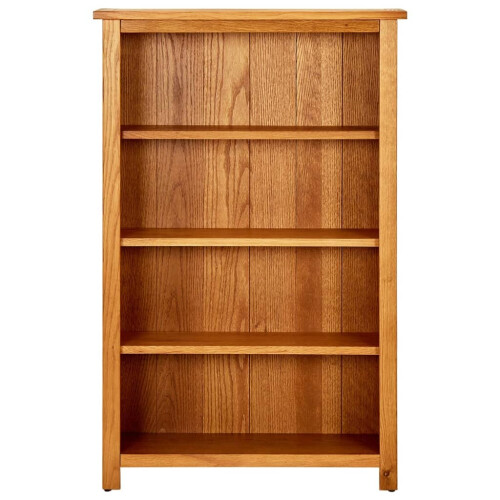 VidaXL vidaXL Solid Oak Wood 4-Tier Bookcase Living Room Book Shelf Display Unit 1