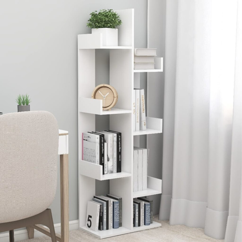 vidaXL Book Cabinet White Chipboard Book Organiser Storage Rack Bookshelf