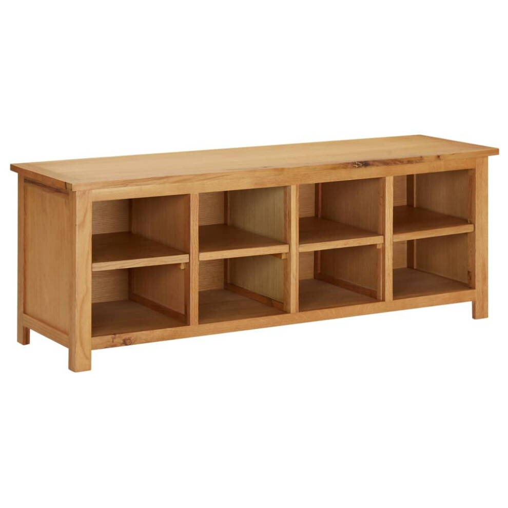 Vidaxl Solid Oak Wood Shoe Rack Household Shoe Organiser Storage Wooden Bench