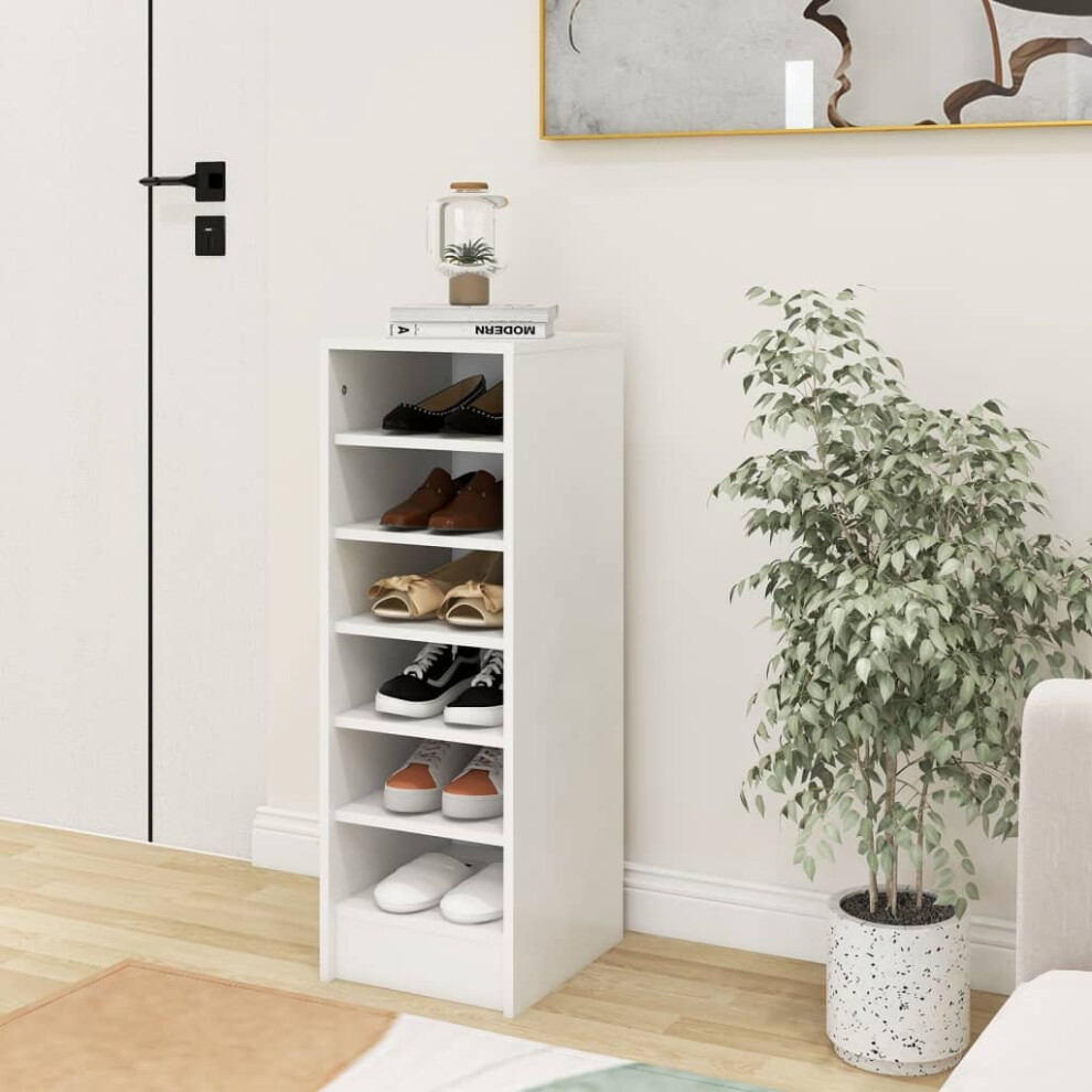 vidaXL Shoe Cabinet White Chipboard Home Wall-Mounted Hanging Shoe Rack Shelf