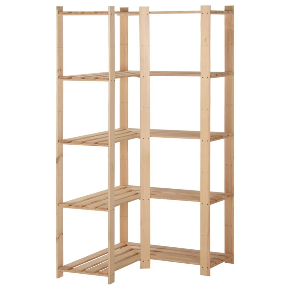 Vidaxl Solid Pinewood 5-Tier Storage Corner Rack Home Garage Storage Units 8720286652268