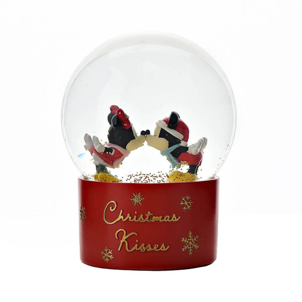 Disney Mickey And Minnie Mouse Christmas Kisses Snow Globe