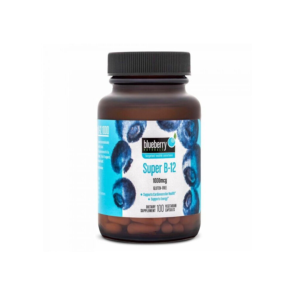 Blueberry Naturals Super B12 1000 Mcg Vegetarian Capsules 100'S B0074