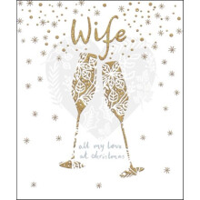 Wife Gold Glitter Emma Grant Christmas Greeting Card Beautiful Xmas Cards