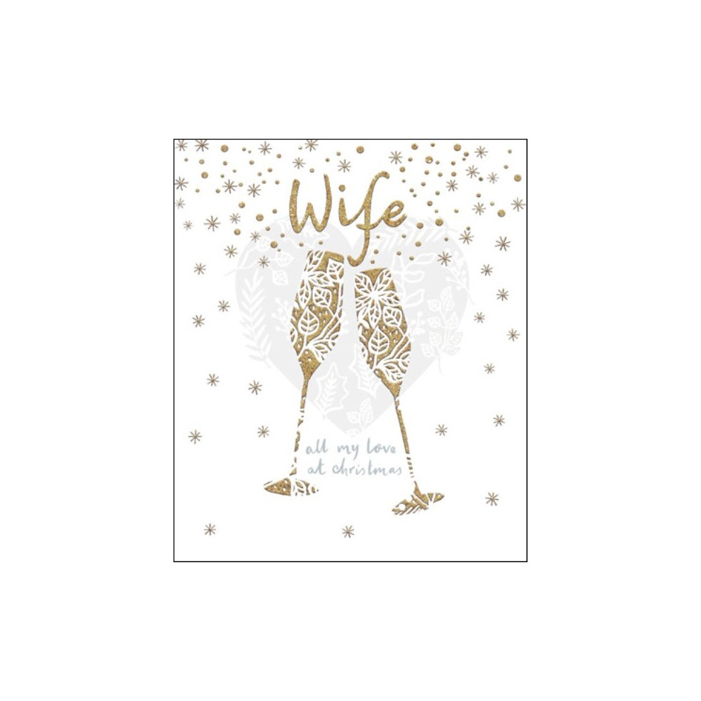 Wife Gold Glitter Emma Grant Christmas Greeting Card Beautiful Xmas Cards