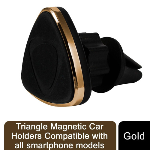 (Gold) Triangle Magnetic Car Holders Compatible with all smartphone models