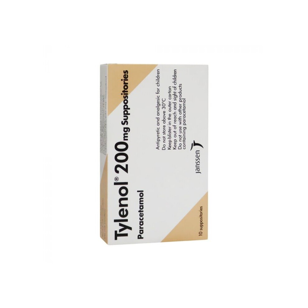 Tylenol Paracetamol 200 Mg Suppositories 10'S