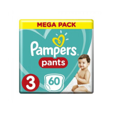 Pampers Aloe Vera Lotion Infused Baby-Dry Pants With Stretchy Sides & Leakage Protection, Size 3, For 6-11 Kg Baby, Mega Pack of 60's