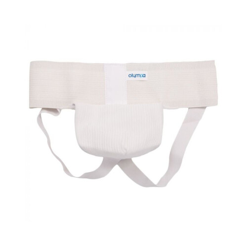 Olympa Athletic Suspensory with Soft Pouch - Comfortable Support, White