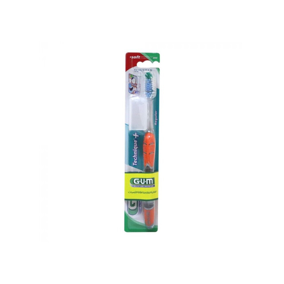 Butler Gum Technique+ Soft Regular Toothbrush Patented Quad-Grip Handle 490Me