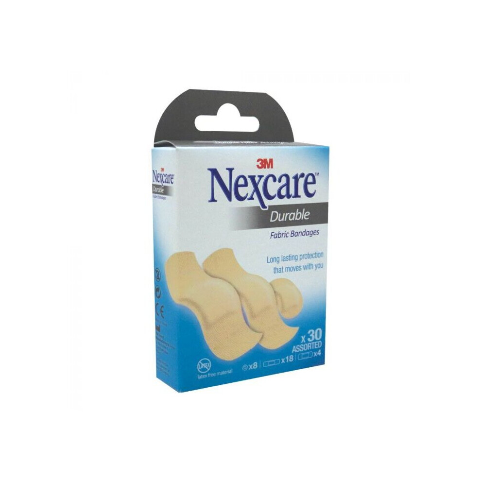 3M Nexcare Durable Fabric Bandage Assorted 30'S