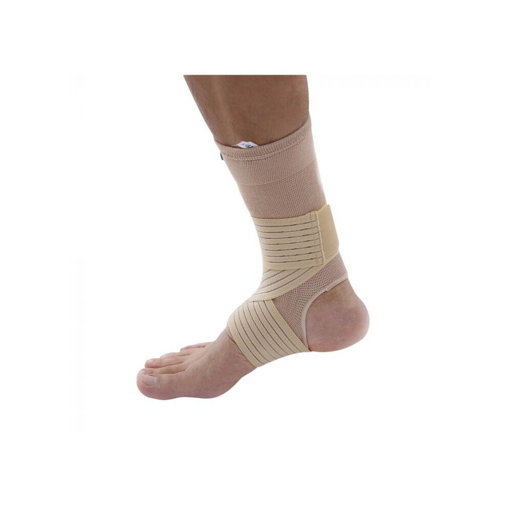 Olympa Elastic Ankle Support With Strap Beige