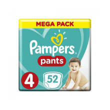 Pampers Aloe Vera Lotion Infused Baby-Dry Pants With Stretchy Sides & Leakage Protection, Size 4, For 9-14 Kg Baby, Mega Pack of 52's