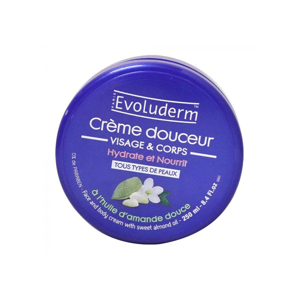 Evoluderm Almond Face and Body Cream 250ml 3071