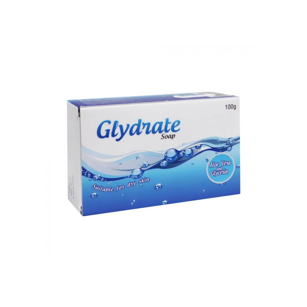 Glydrate Soap 100g With Aloe Vera And Glycerin, Suitable For Dry Skin
