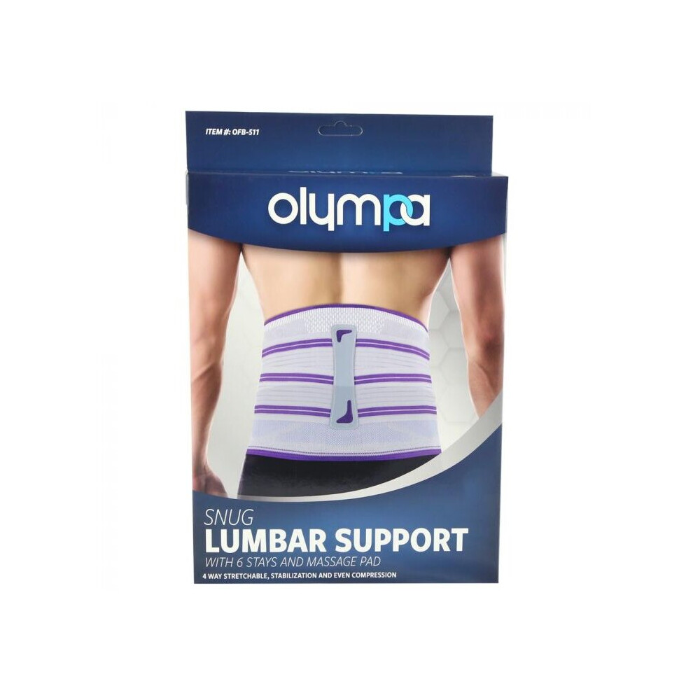 Olympa Snug Lumbar Support With 6 Stays And Massage Pad Cool