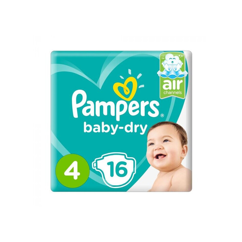 Pampers Baby-Dry Diapers With Aloe Vera Lotion & Leakage Protection, Size 4, For 9-14 Kg Baby, Pack of 16's