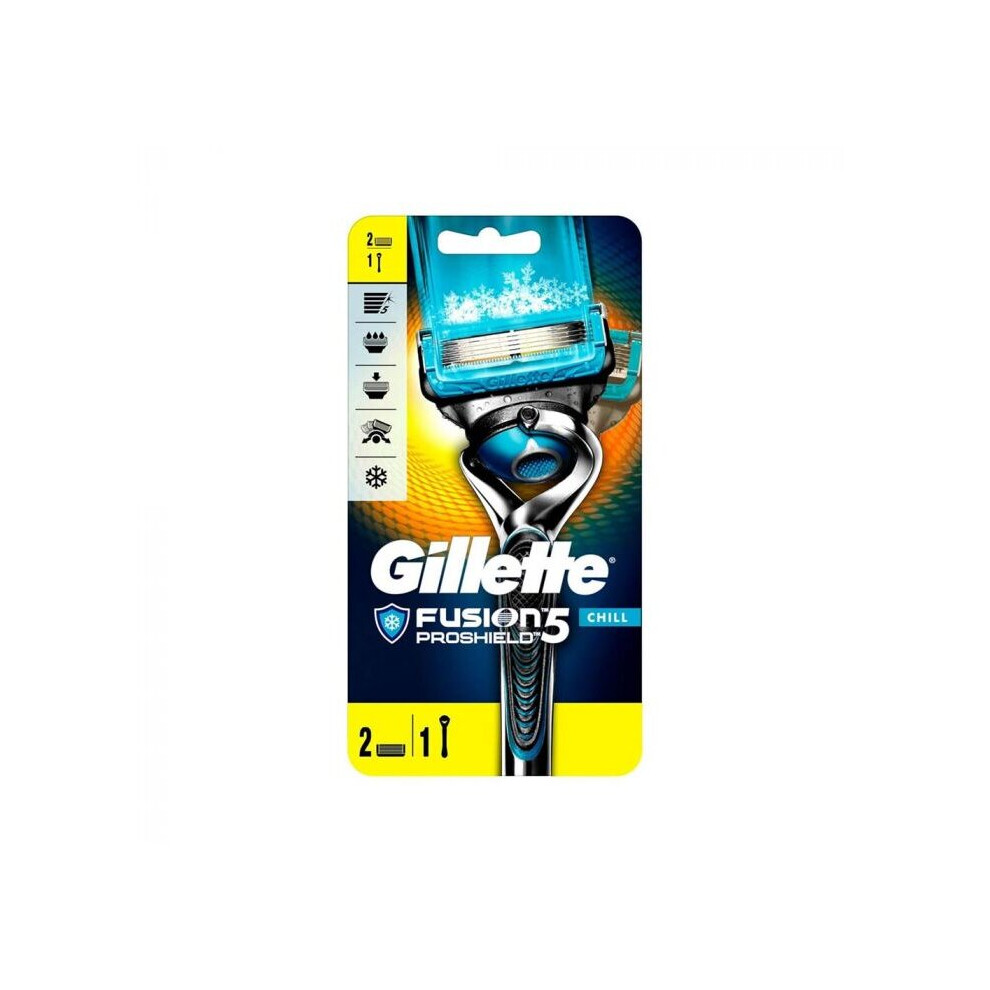 Gillette Fusion ProShield Chill Flex Ball Razor FlexBall Handle & 1 Blade Refill 30186