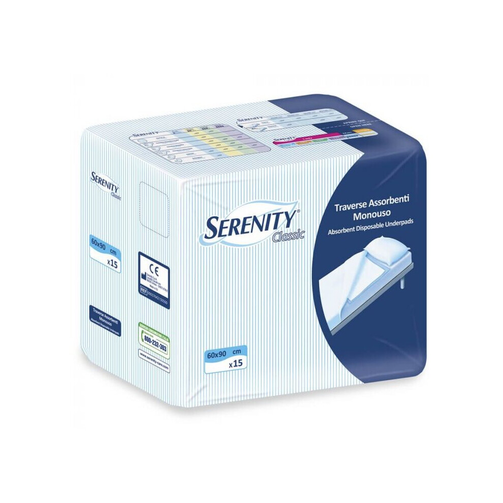 Serenity Underpads 60X90 15'S, Absorbent Disposable Underpads
