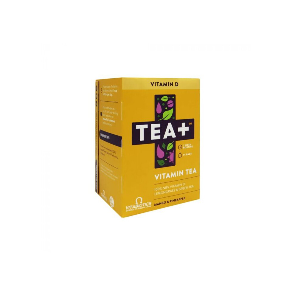 Vitabiotics Tea+ Vitamin D Vitamin Tea 14's: Infuse Your Day with a Boost of Vitamin D in Every Sip with this 14-Pack of Nourishing Tea Bags.