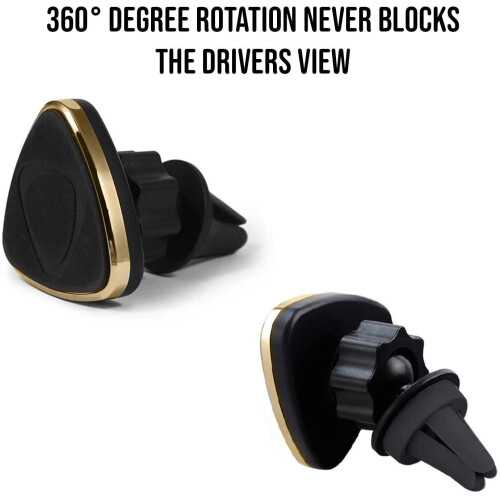 (Gold) Triangle Magnetic Car Holders Compatible with all smartphone models 2