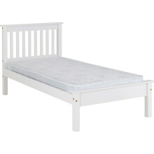 Monaco 3FT Single Low Foot End Bed Frame Only - White